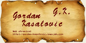 Gordan Kasalović vizit kartica